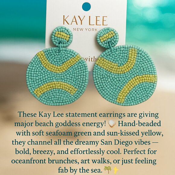 Coastal Mosaic Drops- Earrings ๐๐ - Picture 1 of 10